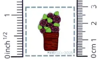 Fiori N.18-Bottone polimero-A mano