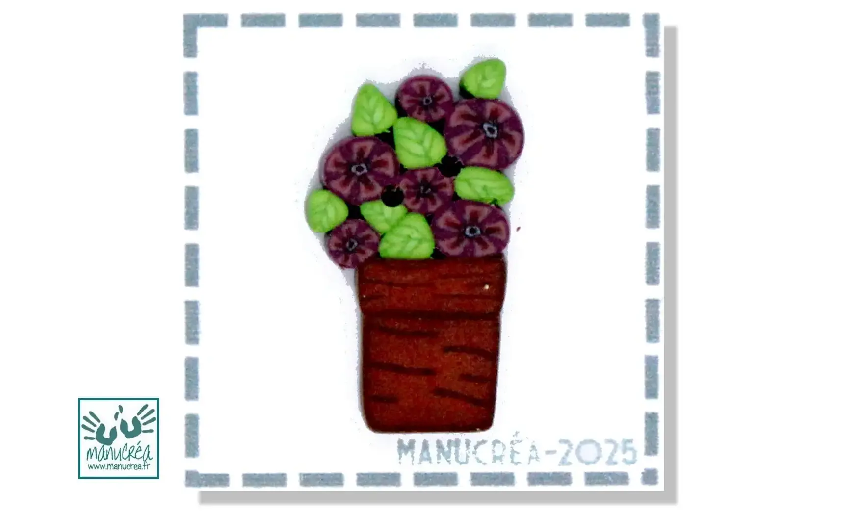 Fiori N.18-Bottone polimero-A mano