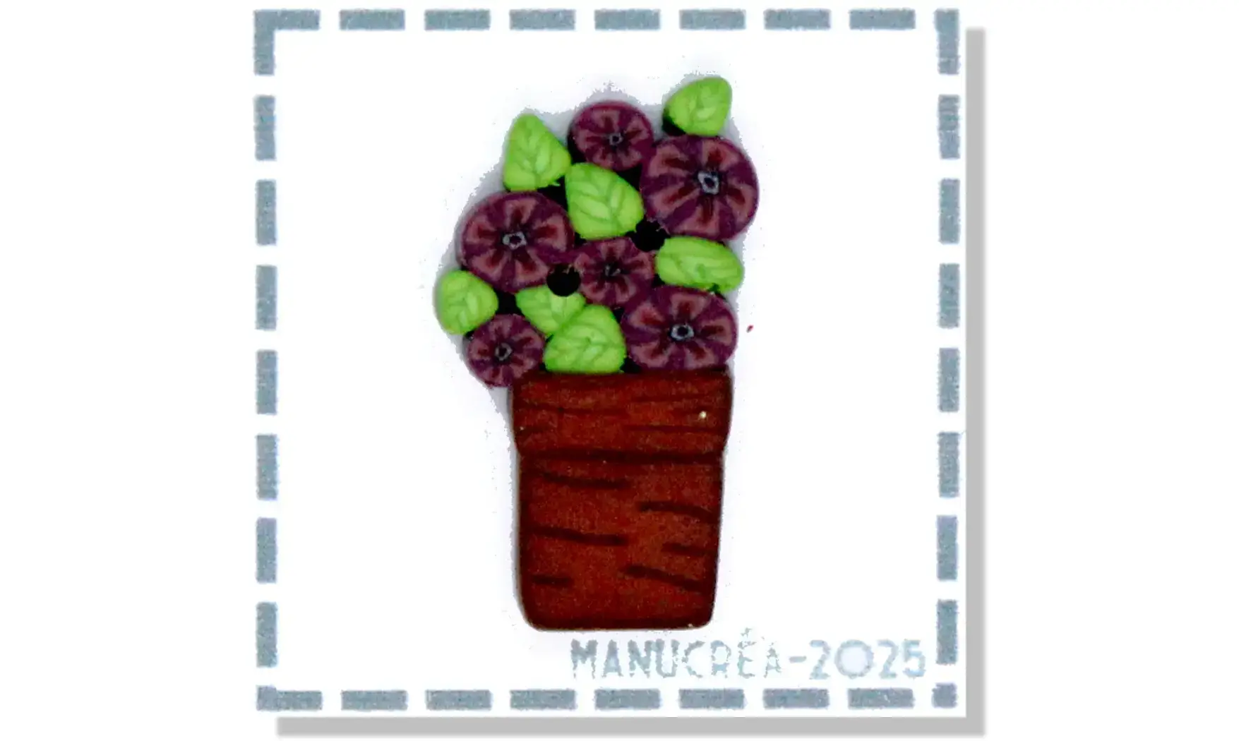 Fiori N.18-Bottone polimero-A mano
