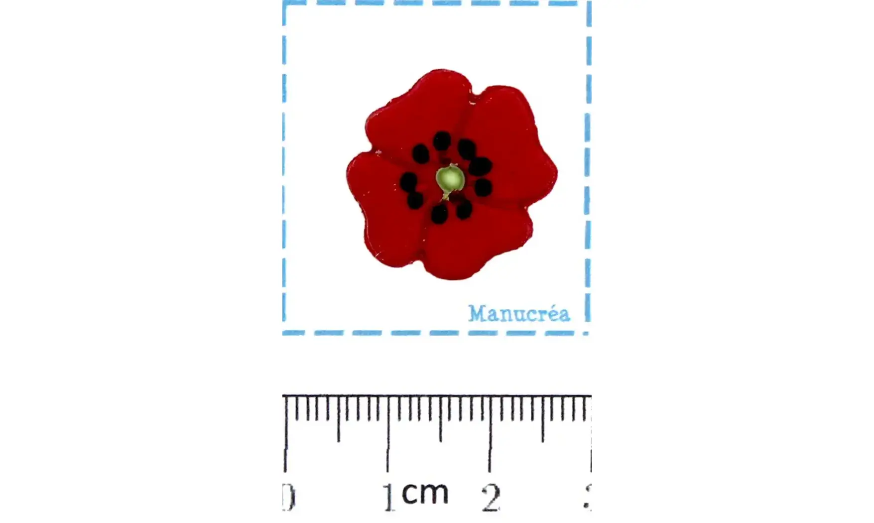 Coquelicot-Bouton polymère-Fait main