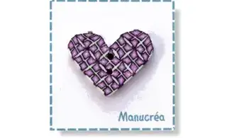 Handmade polymer clay button-Heart N.91