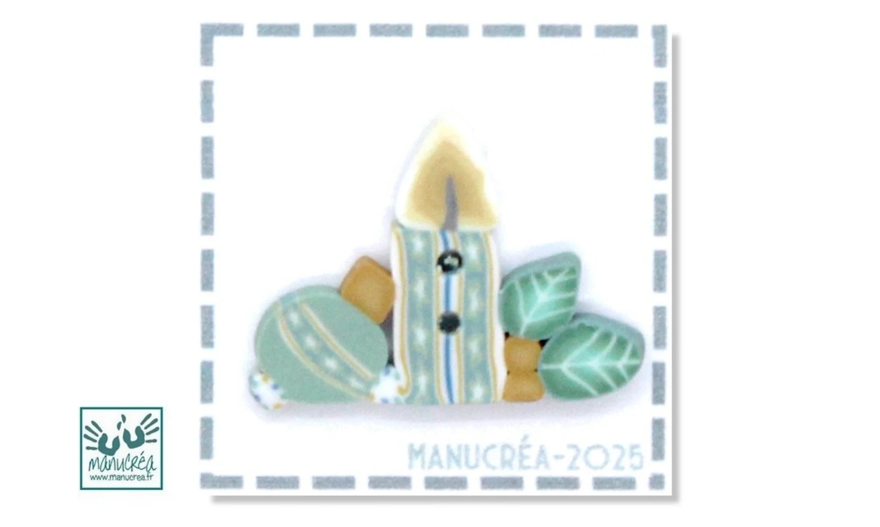 Bougie N.3 -Bouton artisanal en polymère