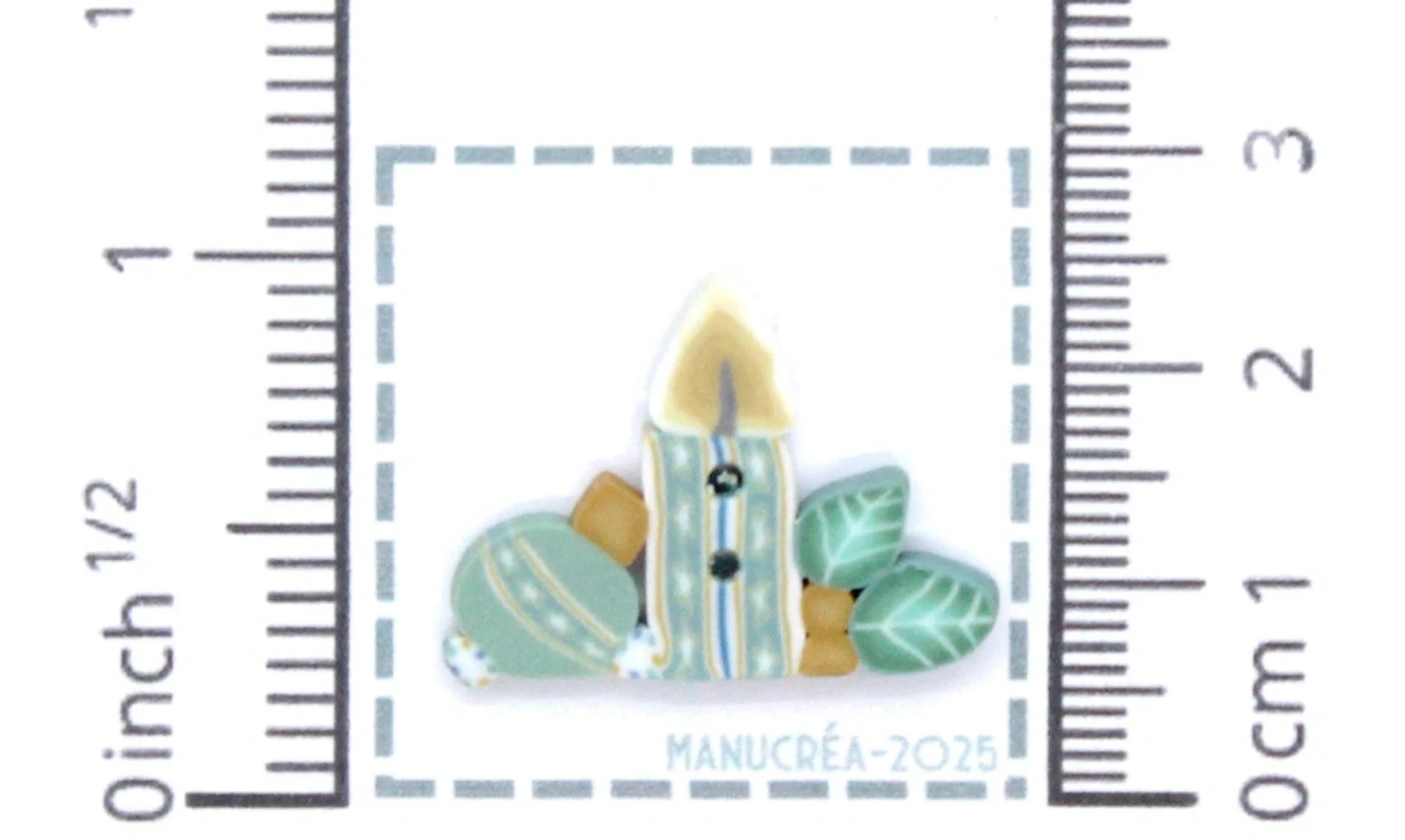 Bougie N.3 -Bouton artisanal en polymère