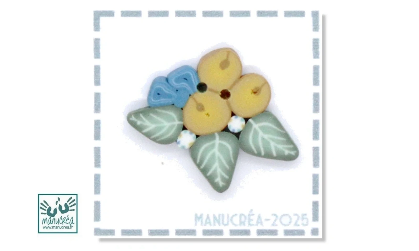 Polymer clay Button - Sleigh bells N.7