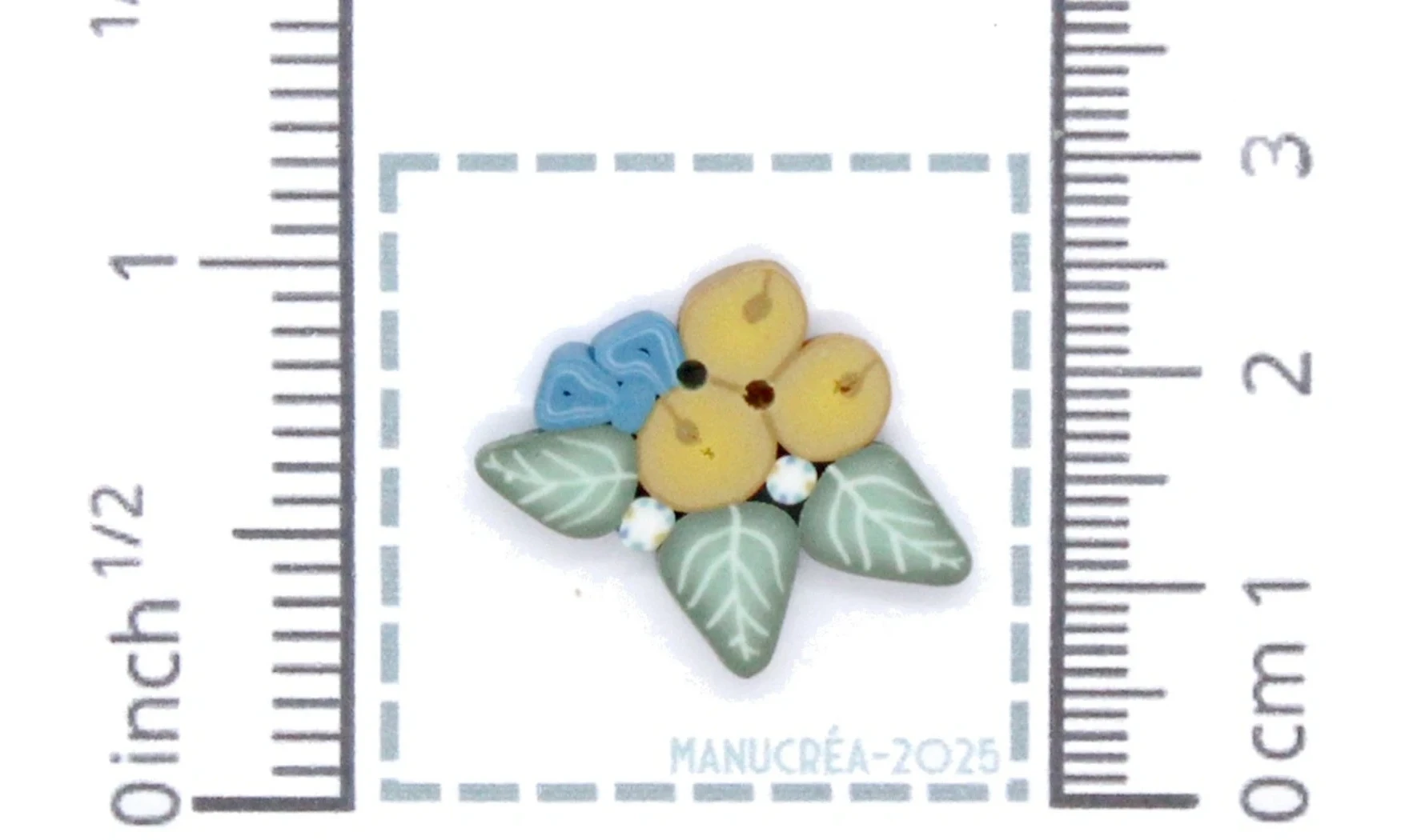 Polymer clay Button - Sleigh bells N.7