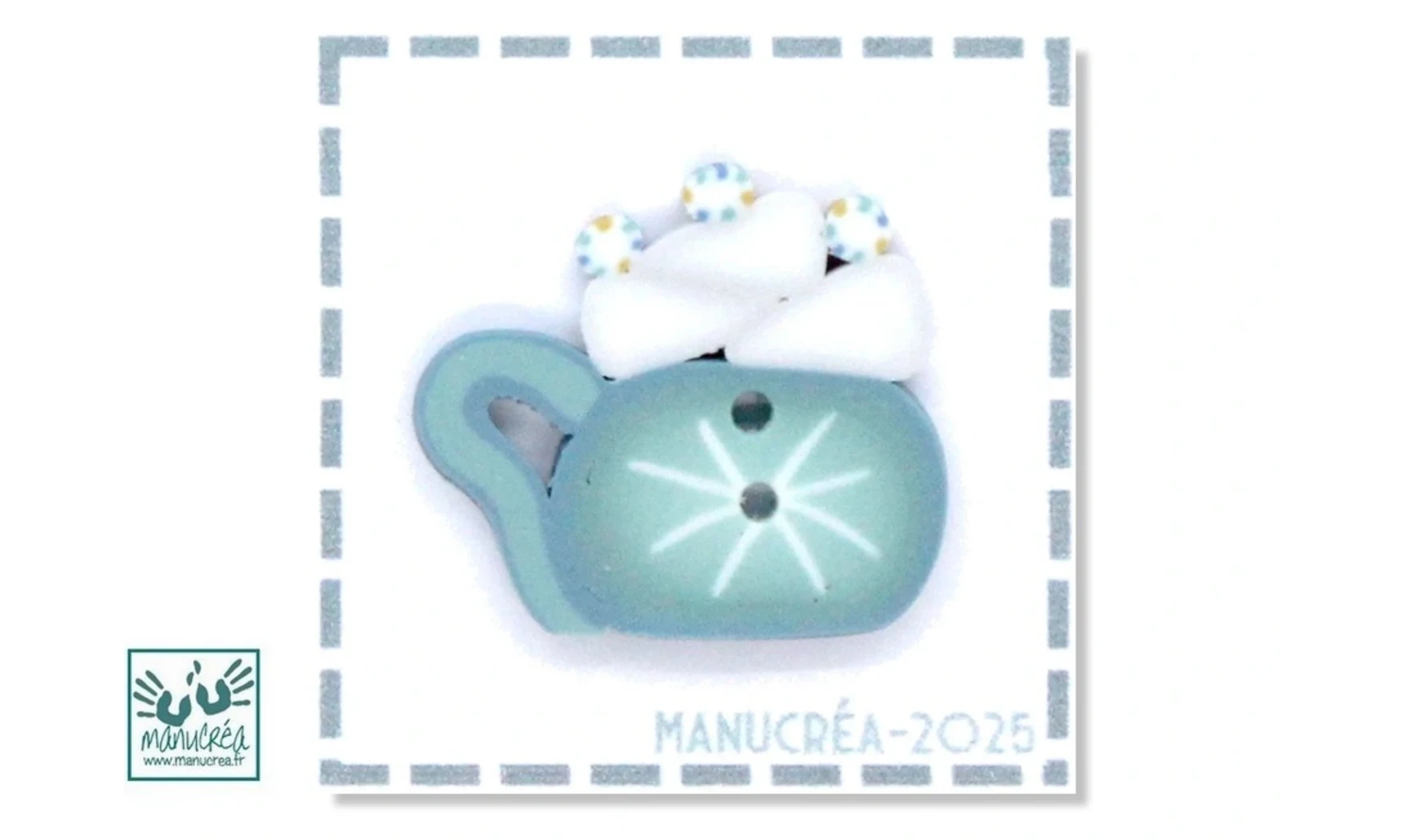 Polymer clay Button : Hot Cocoa N.3