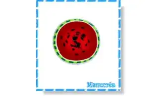 Pastèque N.1-Bouton polymère-Fait main