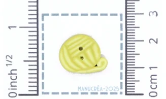Pelote jaune-Bouton polymère