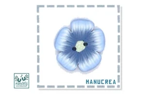 Fleur N.3-Bouton artisanal en polymère