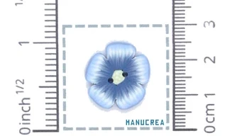 Fleur N.3-Bouton artisanal en polymère