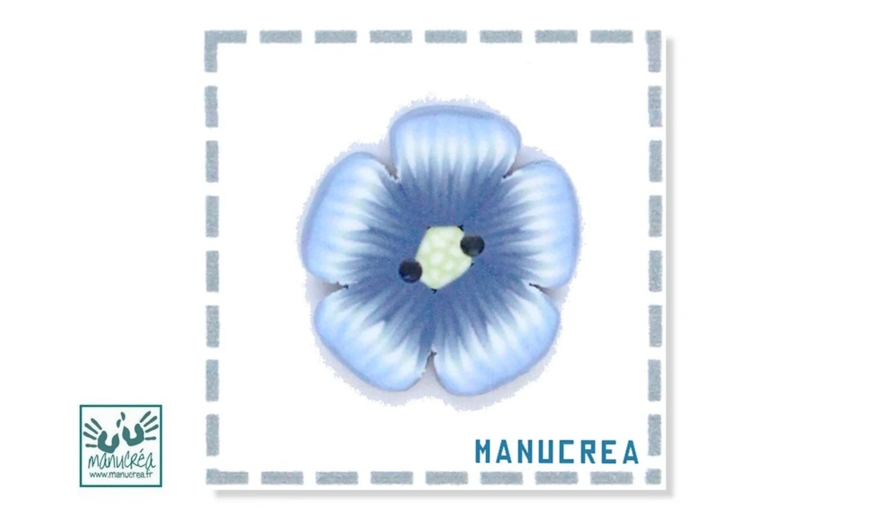 Fleur N.3-Bouton artisanal en polymère