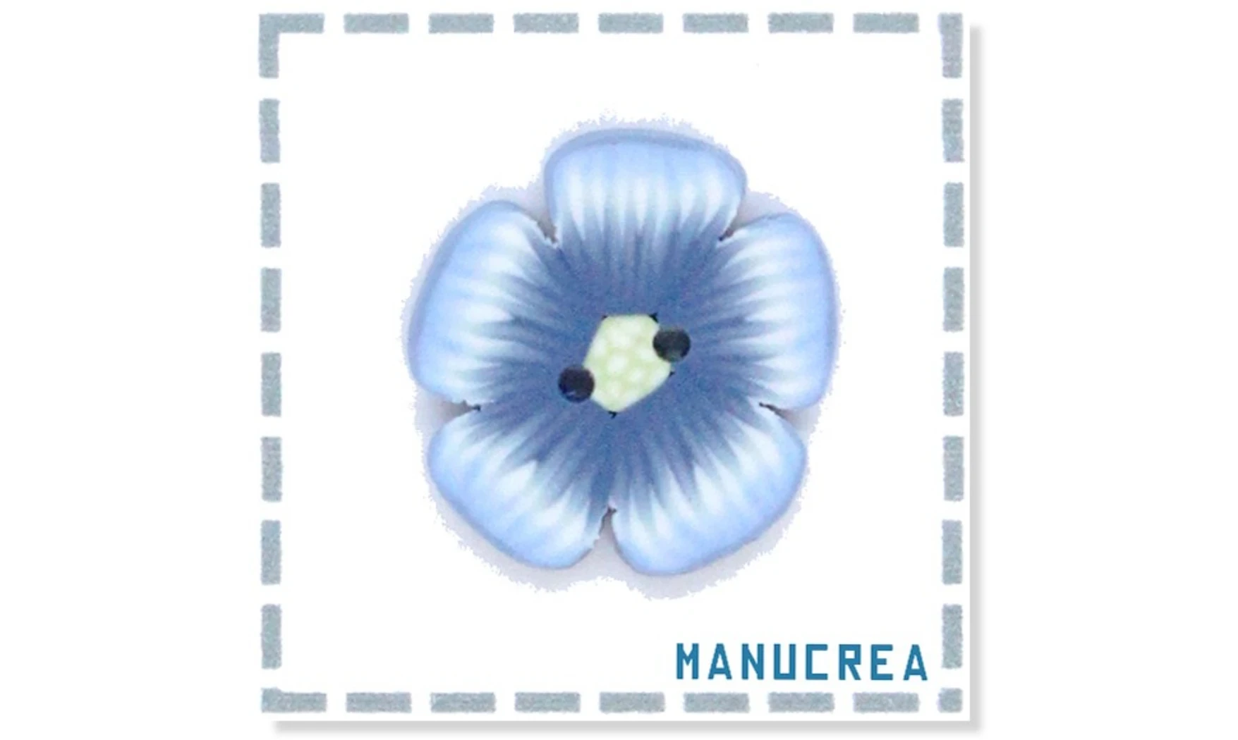 Fleur N.3-Bouton artisanal en polymère