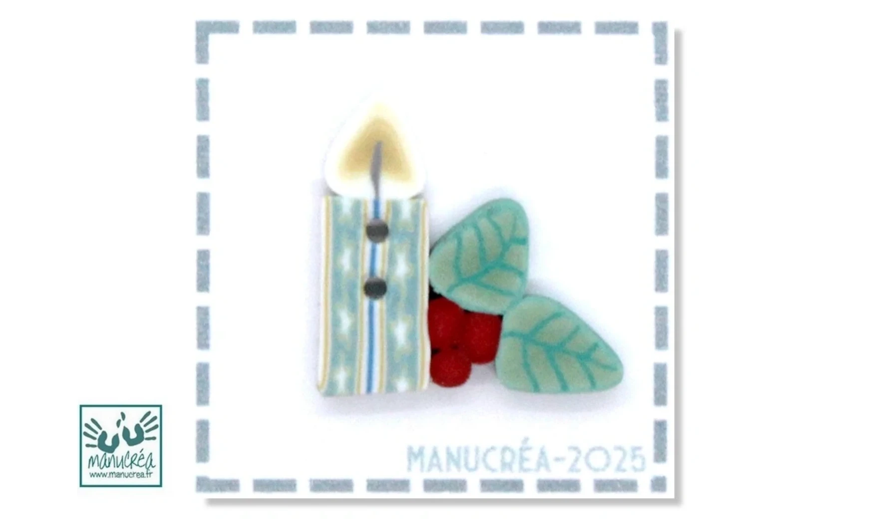 Bougie N.4 -Bouton artisanal en polymère