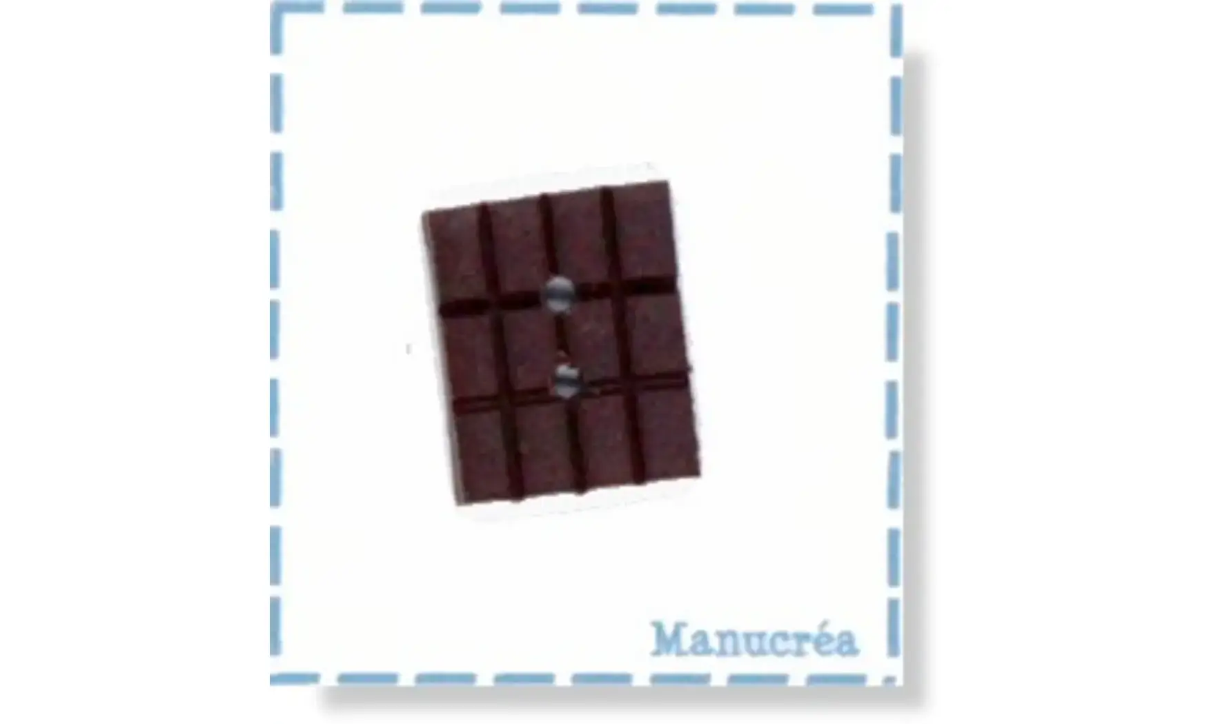 Chocolat N.7-Bouton polymère-Fait main