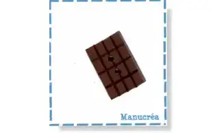 Chocolat N.2-Bouton polymère-Fait main