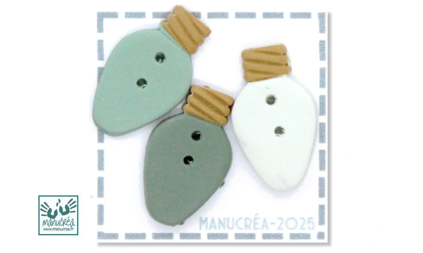 3 ampoules - Bouton artisanal polymère