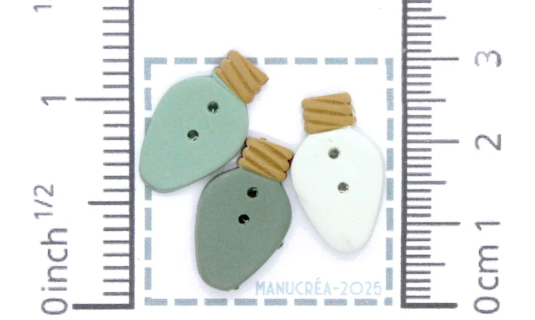 3 ampoules - Bouton artisanal polymère