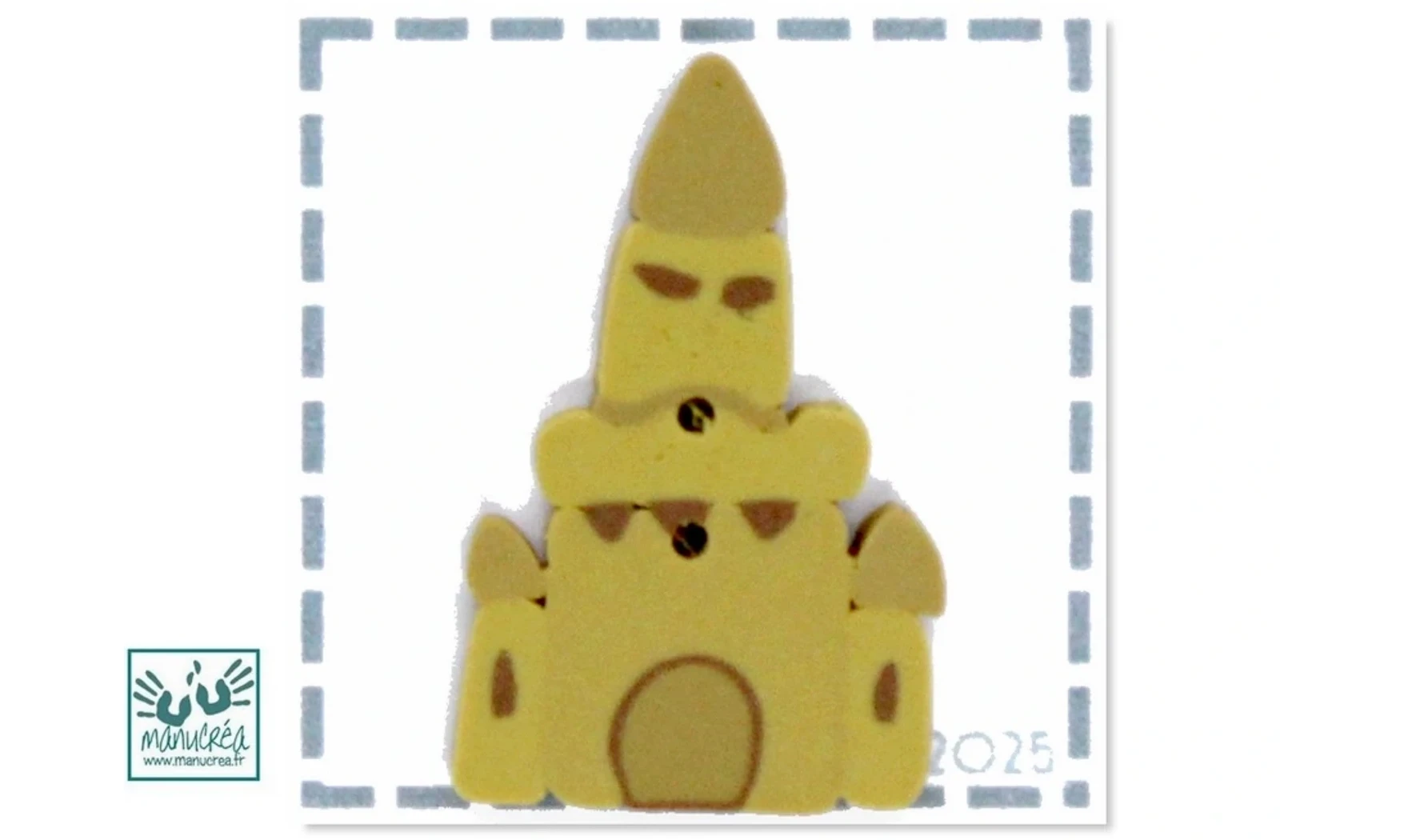 Château de sable -Bouton - polymère