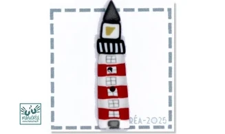 Polymer clay button: Lighthouse N.1