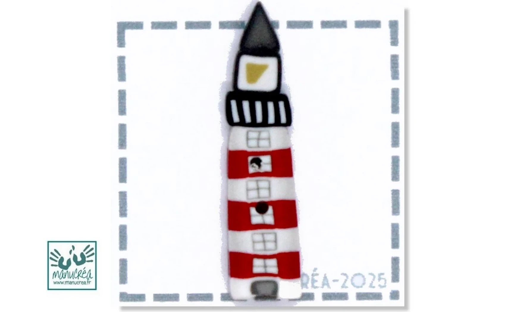 Polymer clay button: Lighthouse N.1