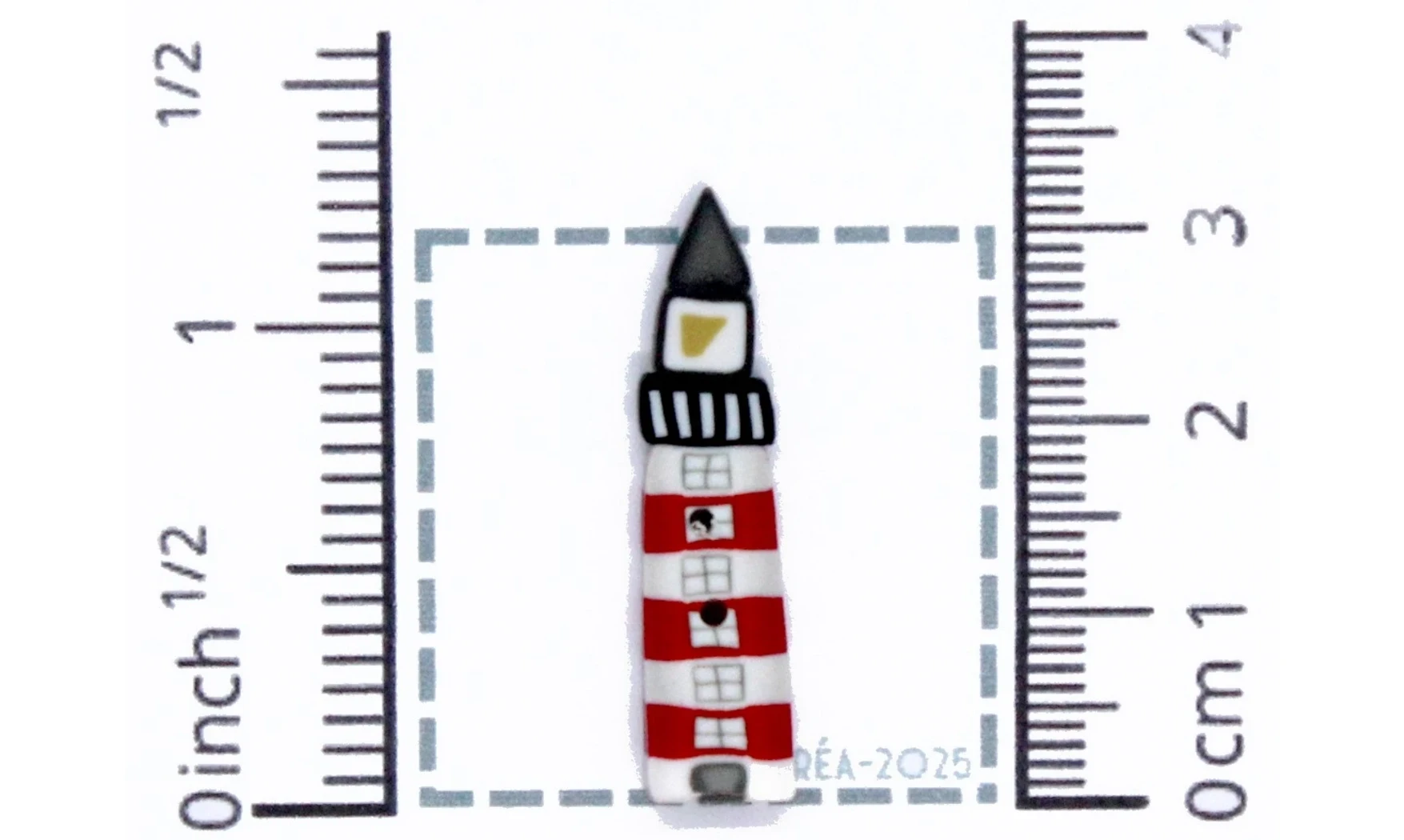 Polymer clay button: Lighthouse N.1