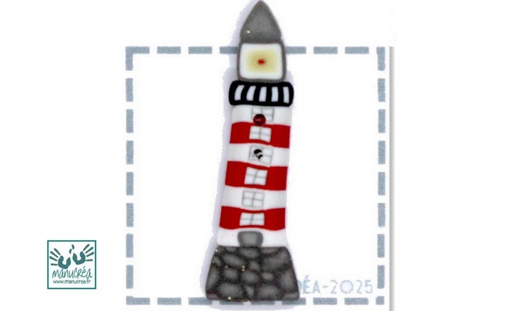 Polymer clay button: Lighthouse N.2