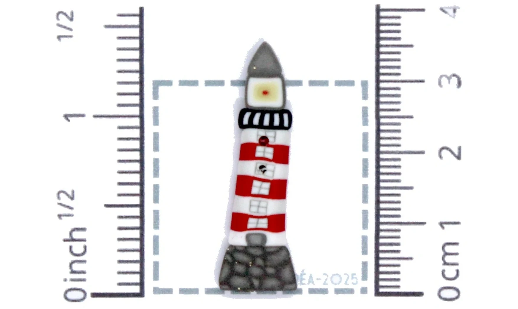 Polymer clay button: Lighthouse N.2