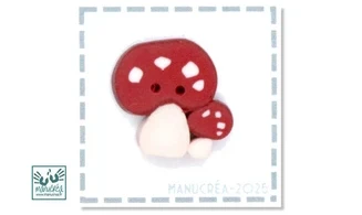 2 Champignons N.19-Bouton polymère