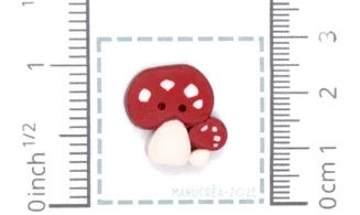 Funghi rossi N.19-Bottone polimero