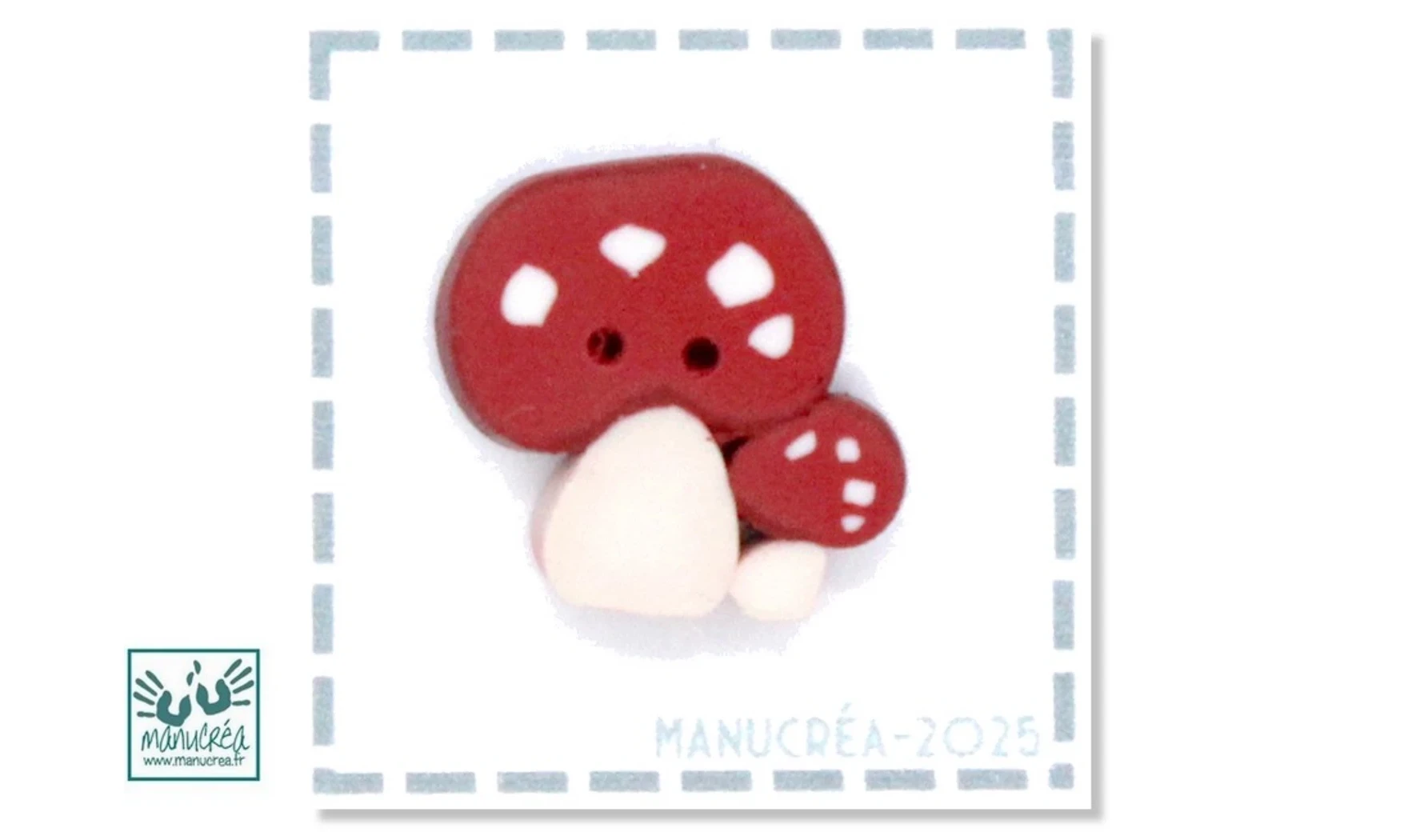 2 Champignons N.19-Bouton polymère