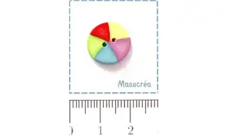 Polymer clay button-Beach ball N.1