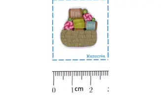 Polymer clay Button : Knitting Basket N.
