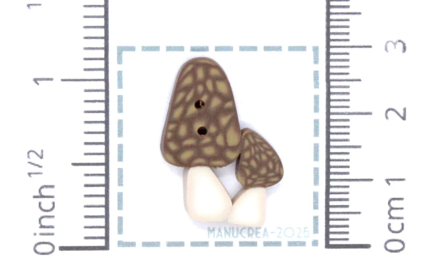 Polymer clay Button : Morel N.3