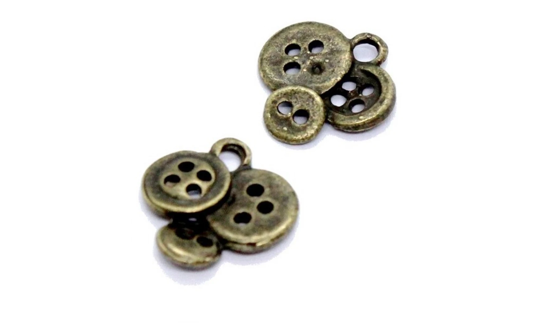 Charm métal Bronze 3 boutons