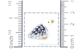 Handmade polymer clay button: Seagull