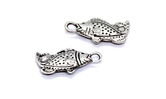Charm métal Argenté Poisson