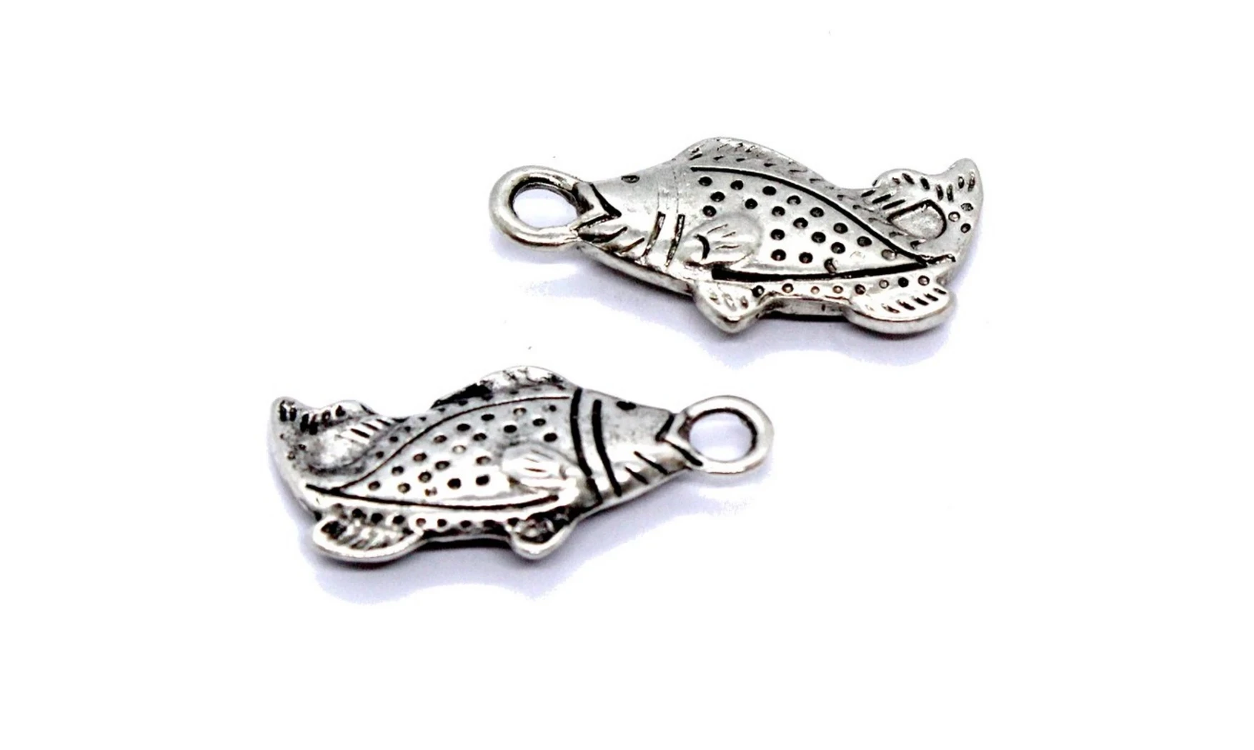 Charm métal Argenté Poisson
