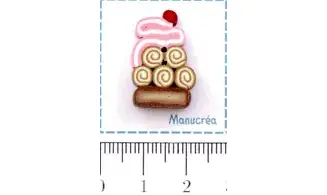 Biscuit roulé Cerise-Bouton polymère
