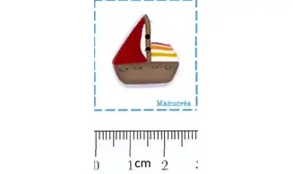Handmade polymer clay button: boat N.5