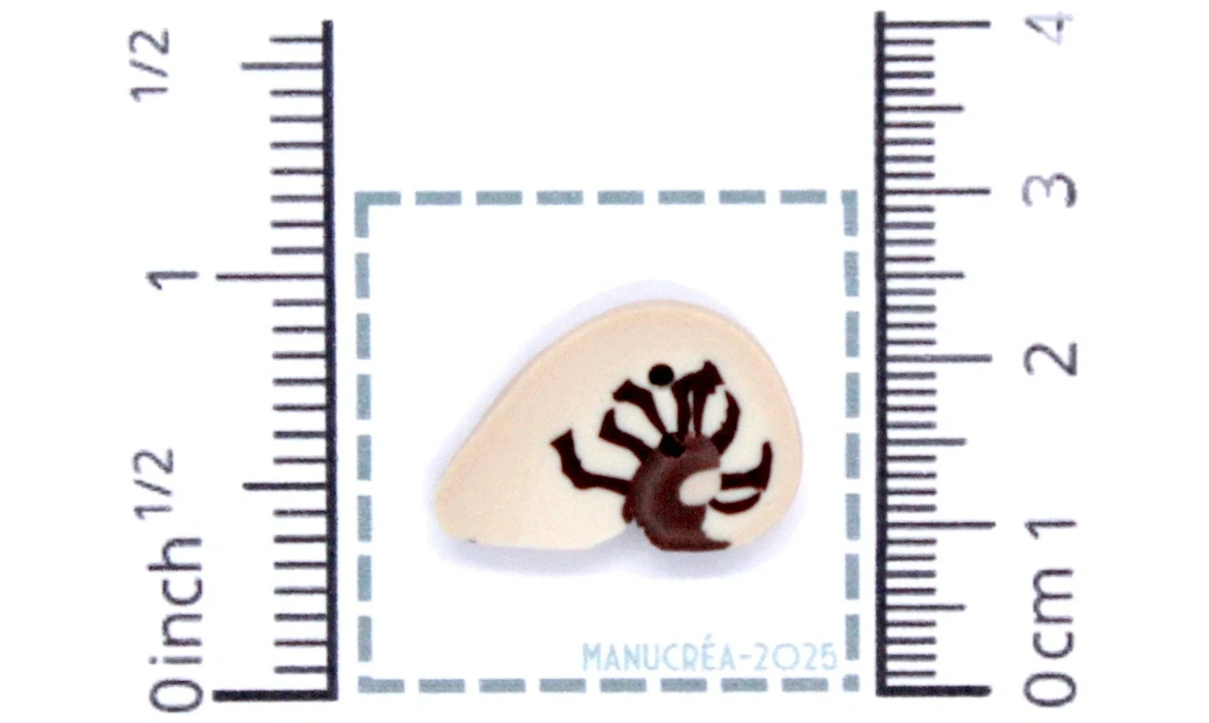 Handmade polymer clay button: Nautilus