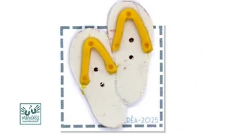 Tongs N.2-Bouton polymère-Fait main