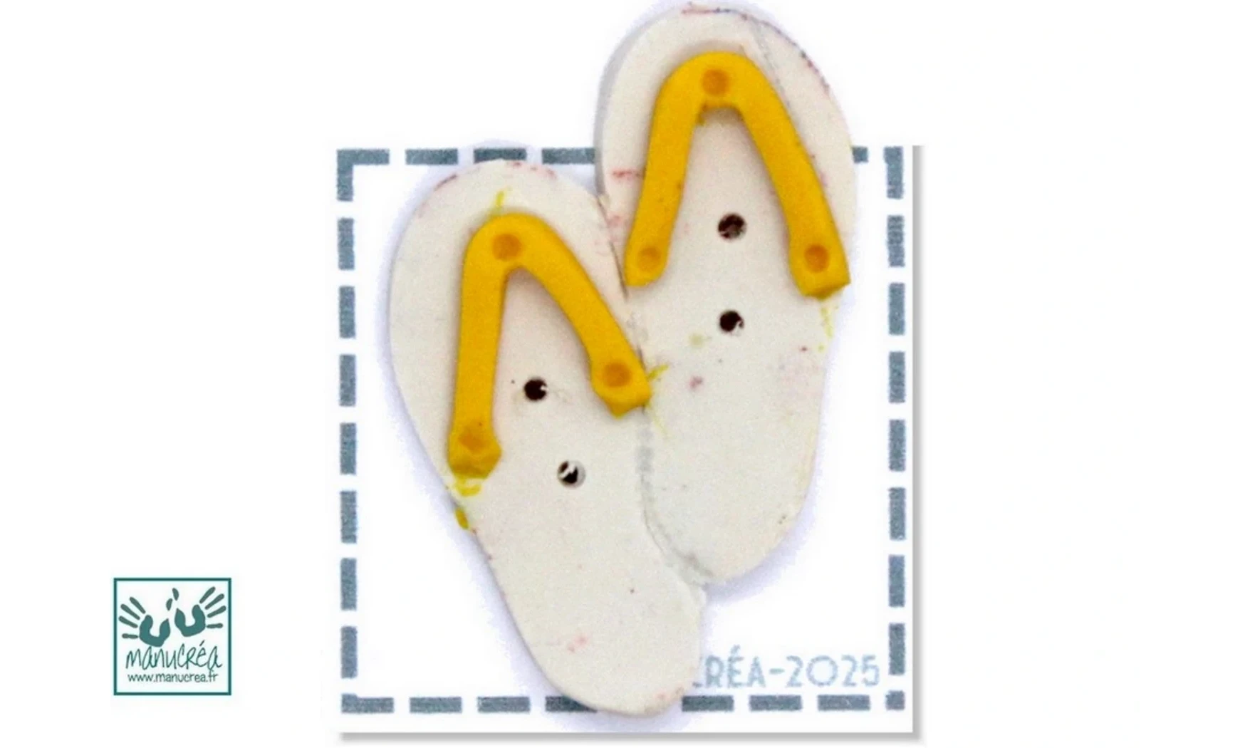 Tongs N.2-Bouton polymère-Fait main