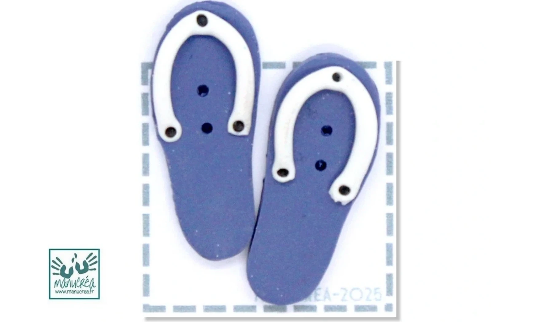 Tongs N.3-Bouton polymère-Fait main