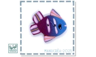 Poisson N.5-Bouton polymère-Fait main
