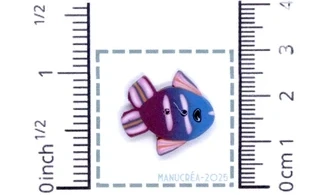 Poisson N.5-Bouton polymère-Fait main