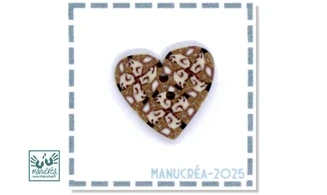 Handmade polymer clay button-Heart N.113