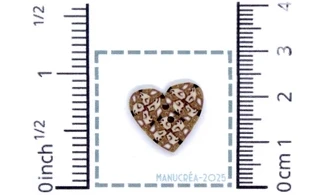 Handmade polymer clay button-Heart N.113
