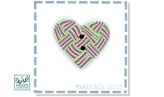 Coeur N.114-Bouton artisanal en polymère