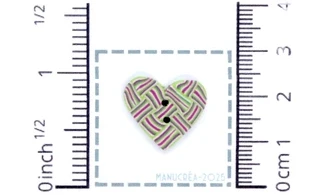 Coeur N.114-Bouton artisanal en polymère