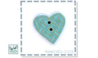 Handmade polymer clay button-Heart N.115